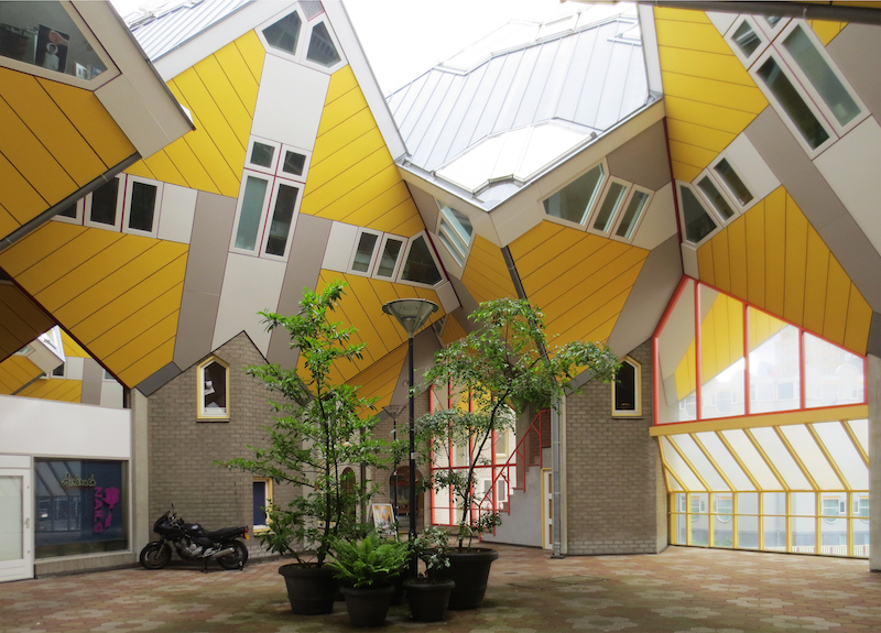 Interior das Casas Cubo em Roterdã 
